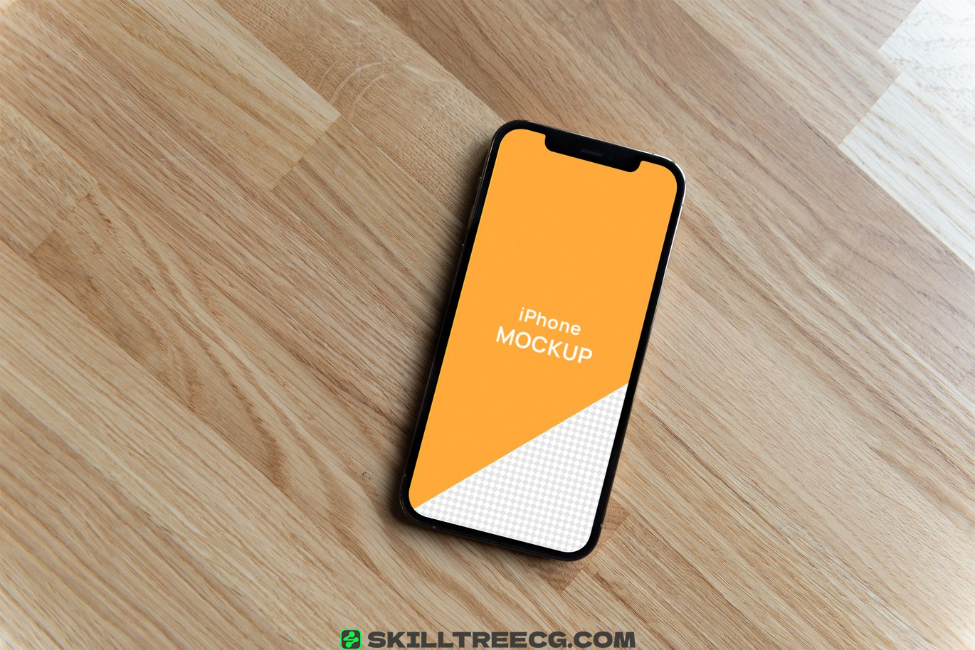 图片[3]-iPhone 12 Pro Mockup Wooden Background Minimal（840745）-技能树